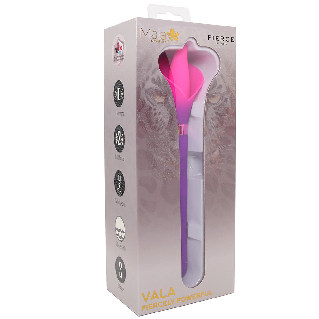Maia Vala Fiercely Powerful Silicone Flower Vibe in Purple - Vibrators - HoneyHugs Canada (View 9)