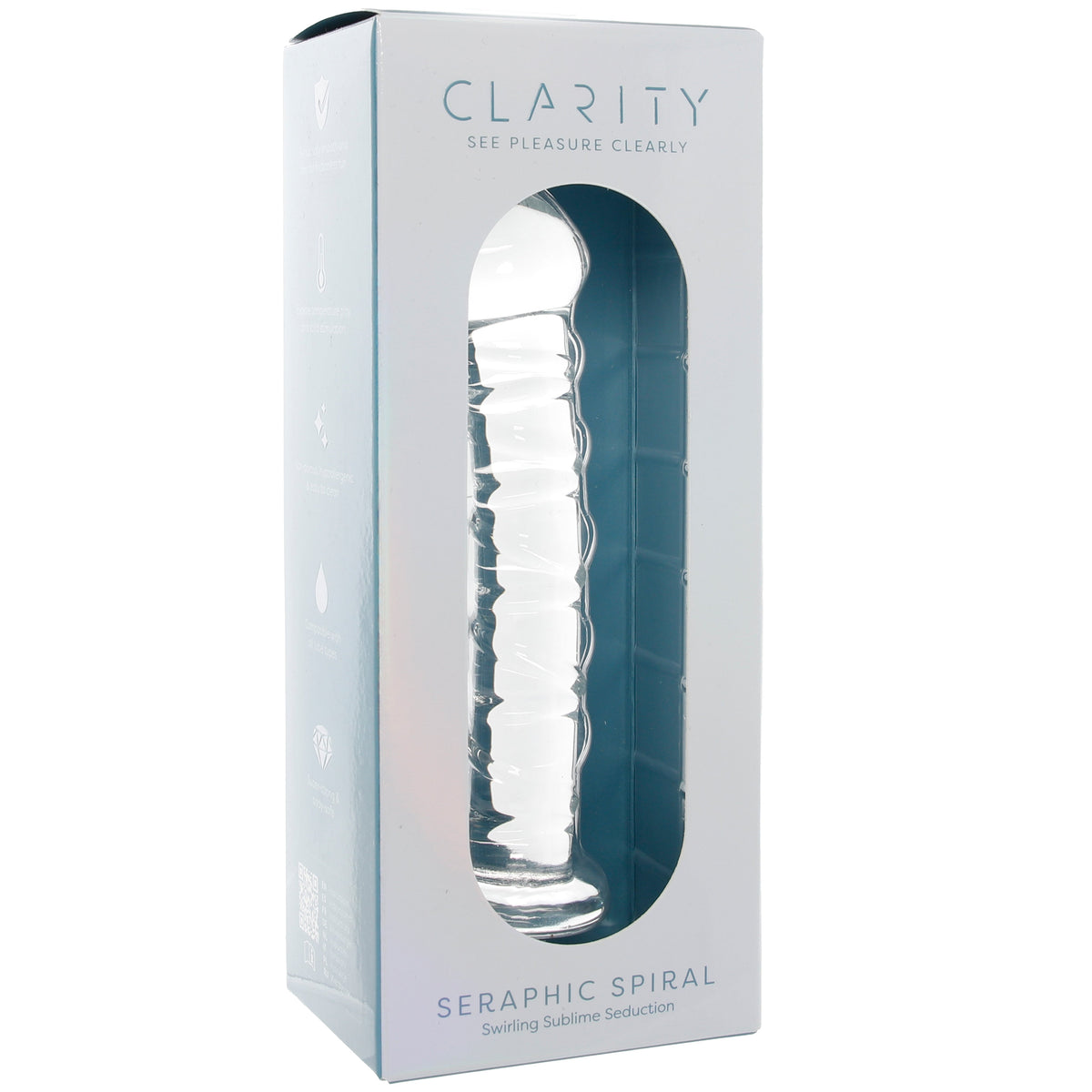Clarity Seraphic Spiral Textured Glass Dildo