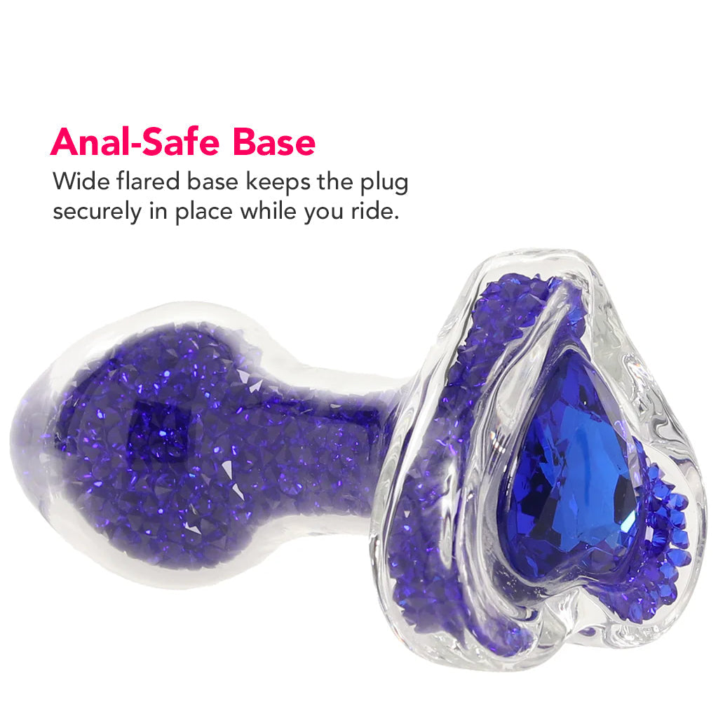 Oh My Gem Lustre Glass Butt Plug in Blue