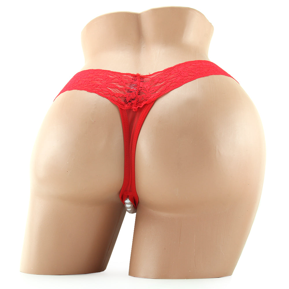 Hustler 'Ecstasy' Red Lace Pearl Thong | Sensual Stimulating Lingerie