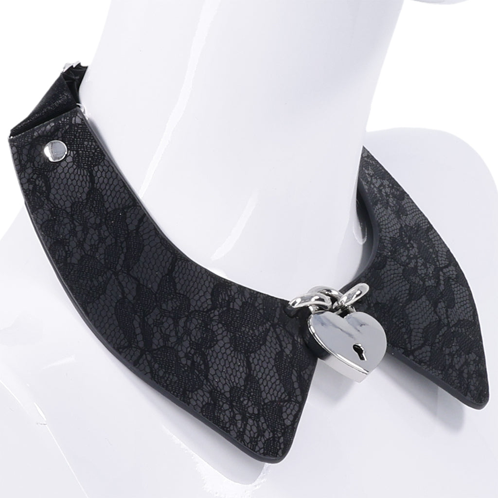 S&M Heartbound Lace Day Collar: Lockable Elegance for Everyday Allure & Intimate Play