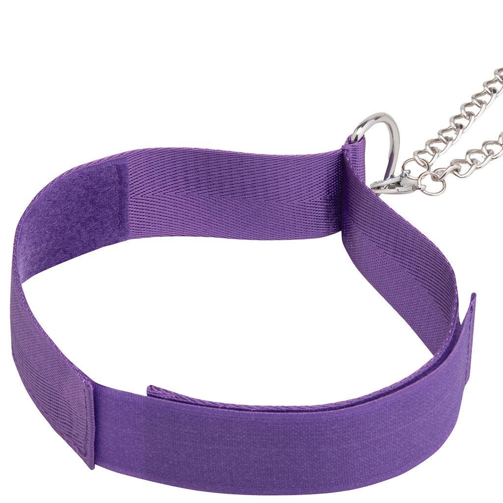 Lux Fetish Purple Collar & Nipple Clamp Set | Adjustable Sensory Play