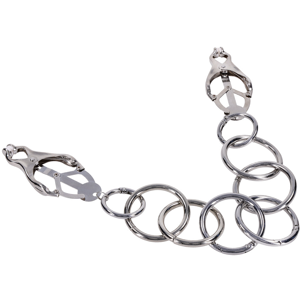 Edge Tuggable Clover Clamps: Dynamic Nipple Play for Progressive Sensation
