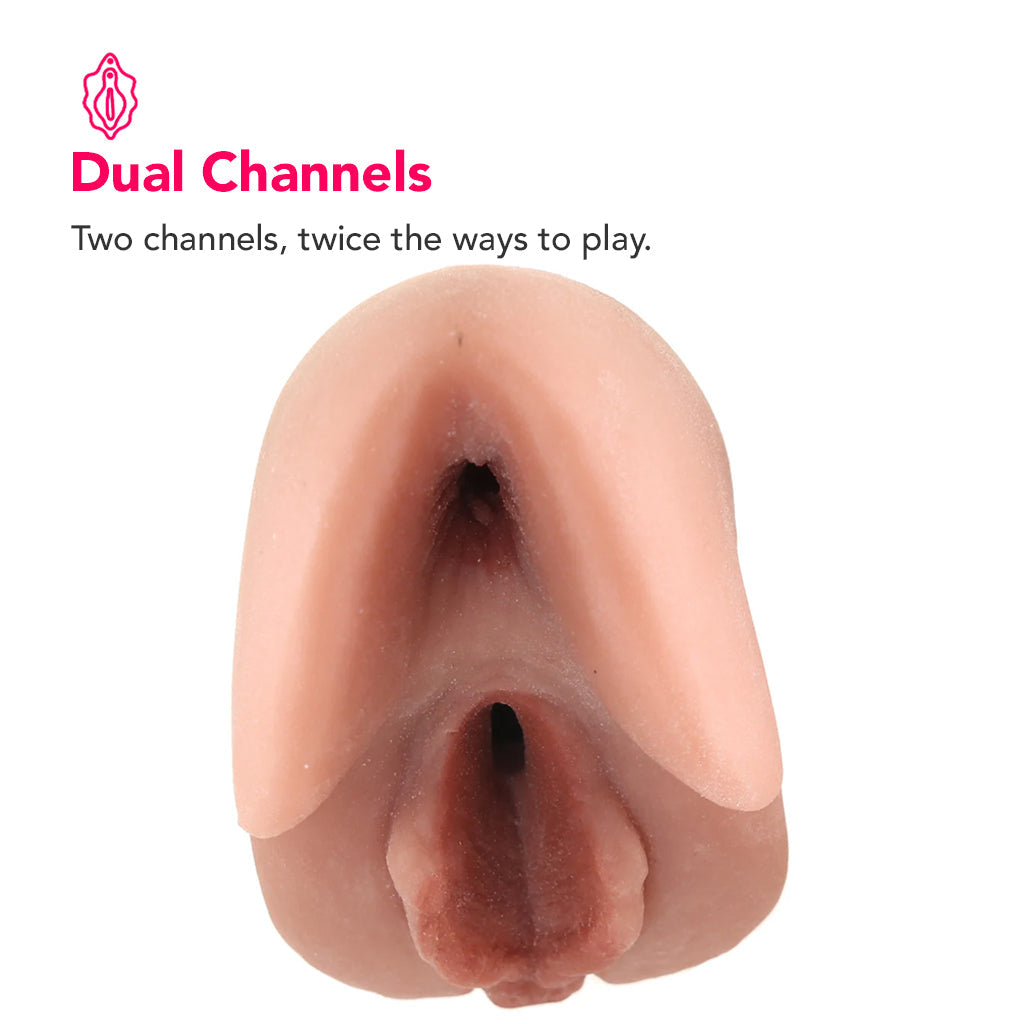 Pipedream Extreme Toyz PDX Plus Perfect Pussy Double Stroker in Tan - Male Masturbators - HoneyHugs Canada (View 2)