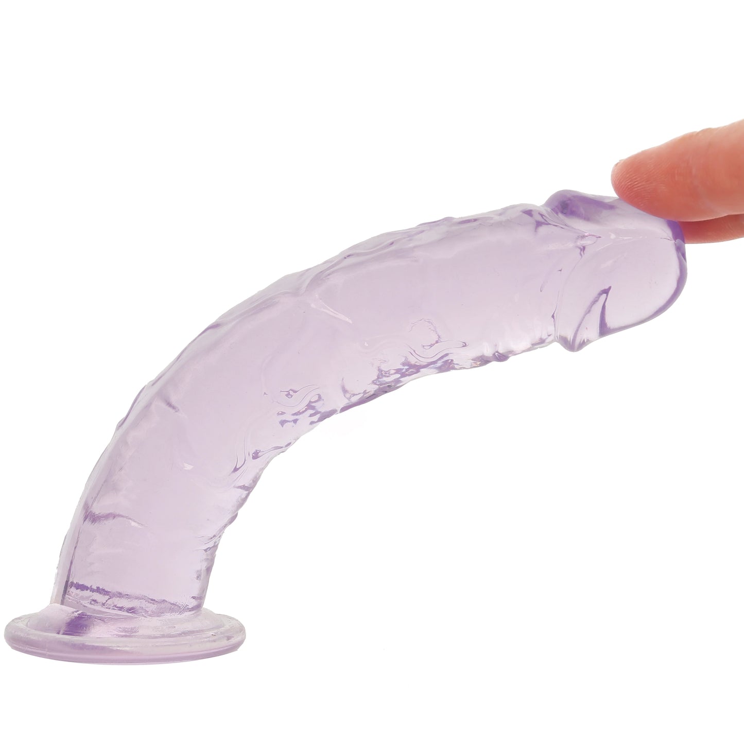 RealRock Crystal Clear 5 Inch Jelly Dildo in Purple