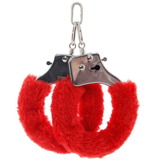 Furry Hand Cuffs in Red