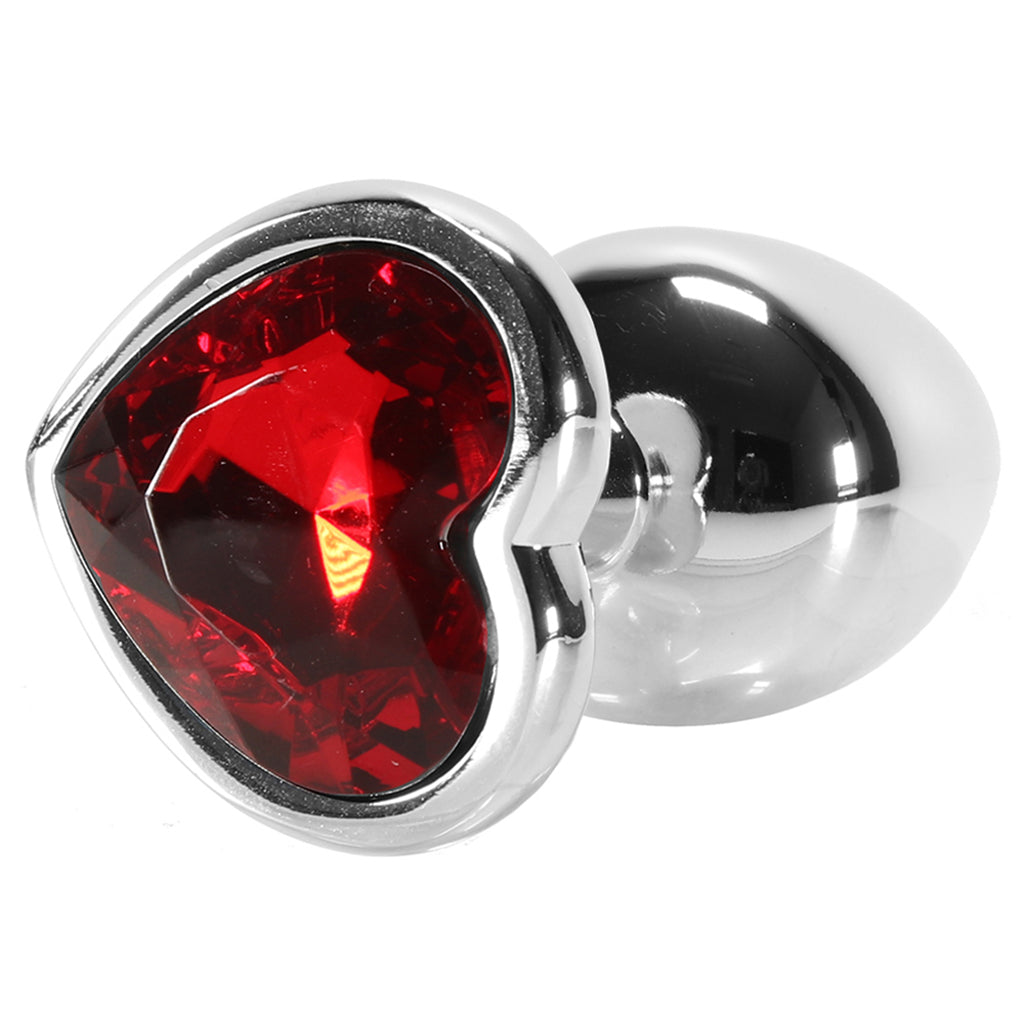 Sparkling Desire: Booty Sparks Small Red Heart Gem Aluminum Anal Plug