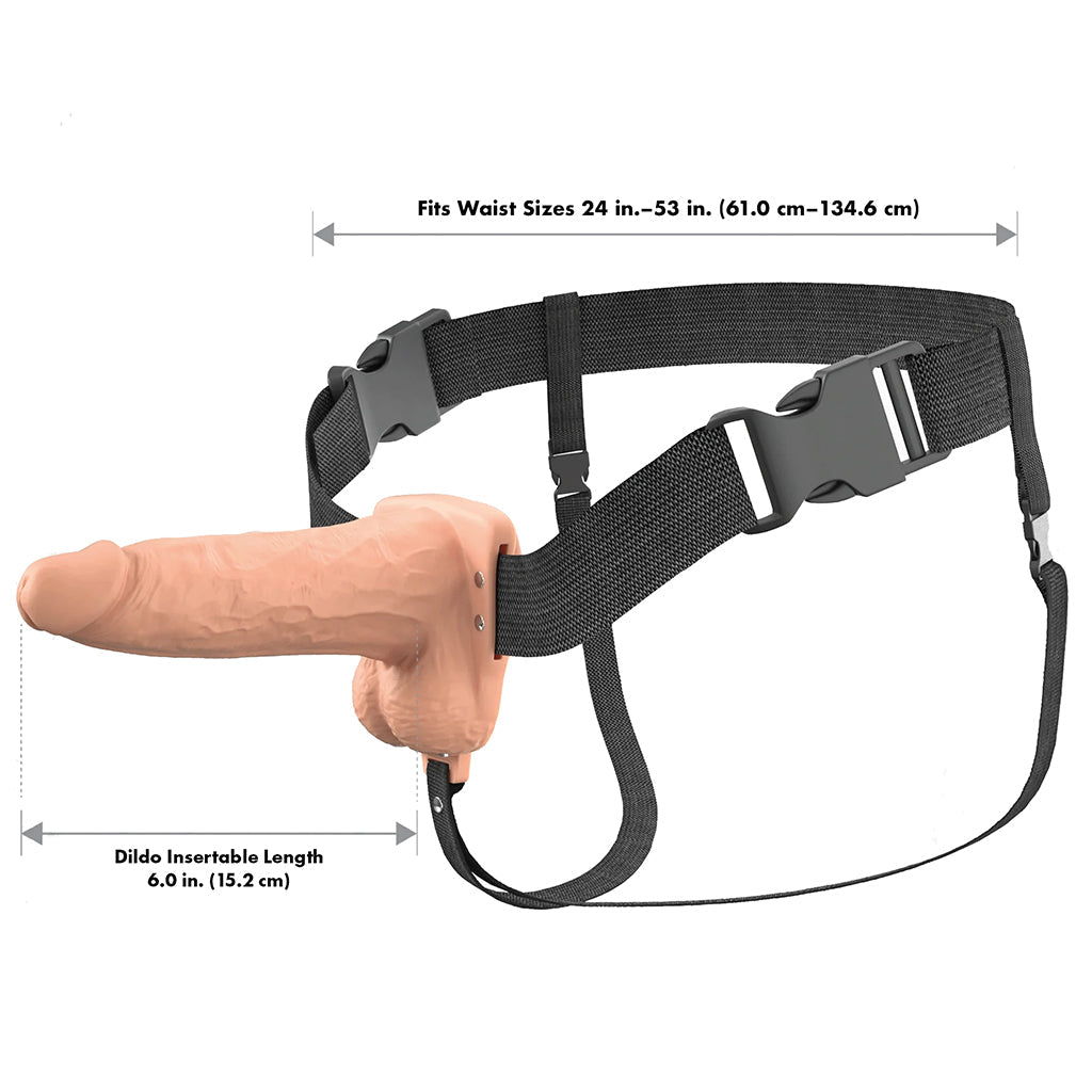Fantasy X-tensions 6 Inch Hollow Strap-On Vibe in Light