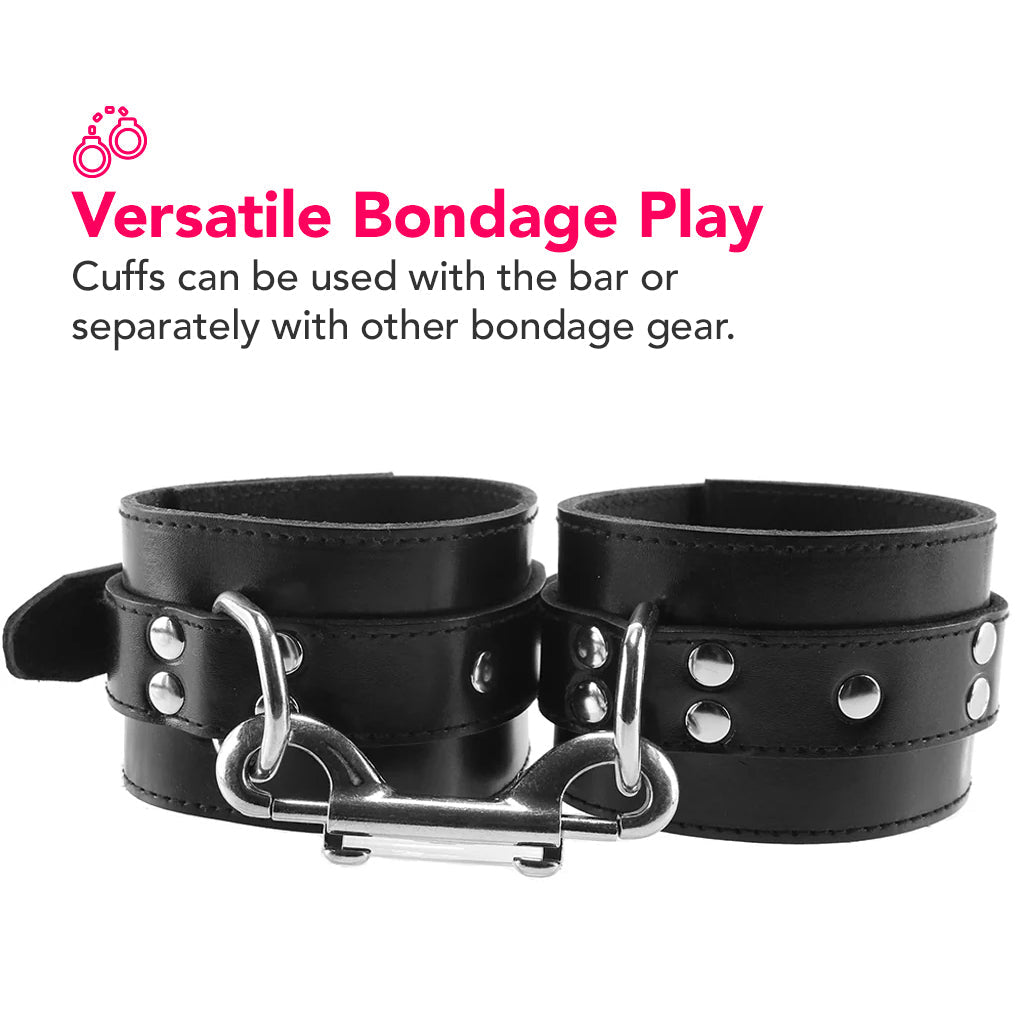 Rouge's Desire: Adjustable Steel Spreader Bar & Leather Cuffs Set