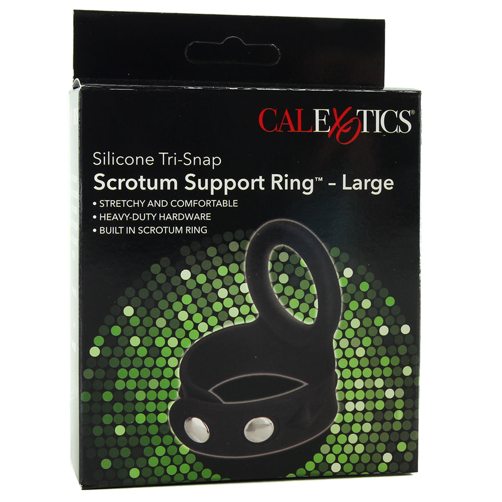 Large Tri-Snap Scrotum Support Ring in Black