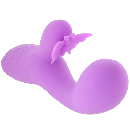 CalExotics Butterfly Kiss Flutter: Rechargeable Dual-Stimulation Rabbit Vibrator in Luxurious Purple