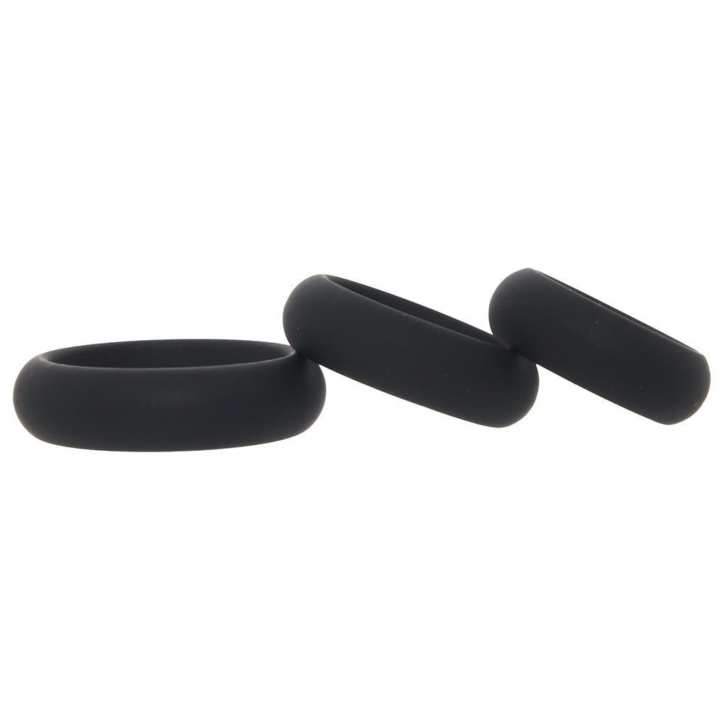 LEVELZ 3 Piece Wide O Cock Ring Set in S-L