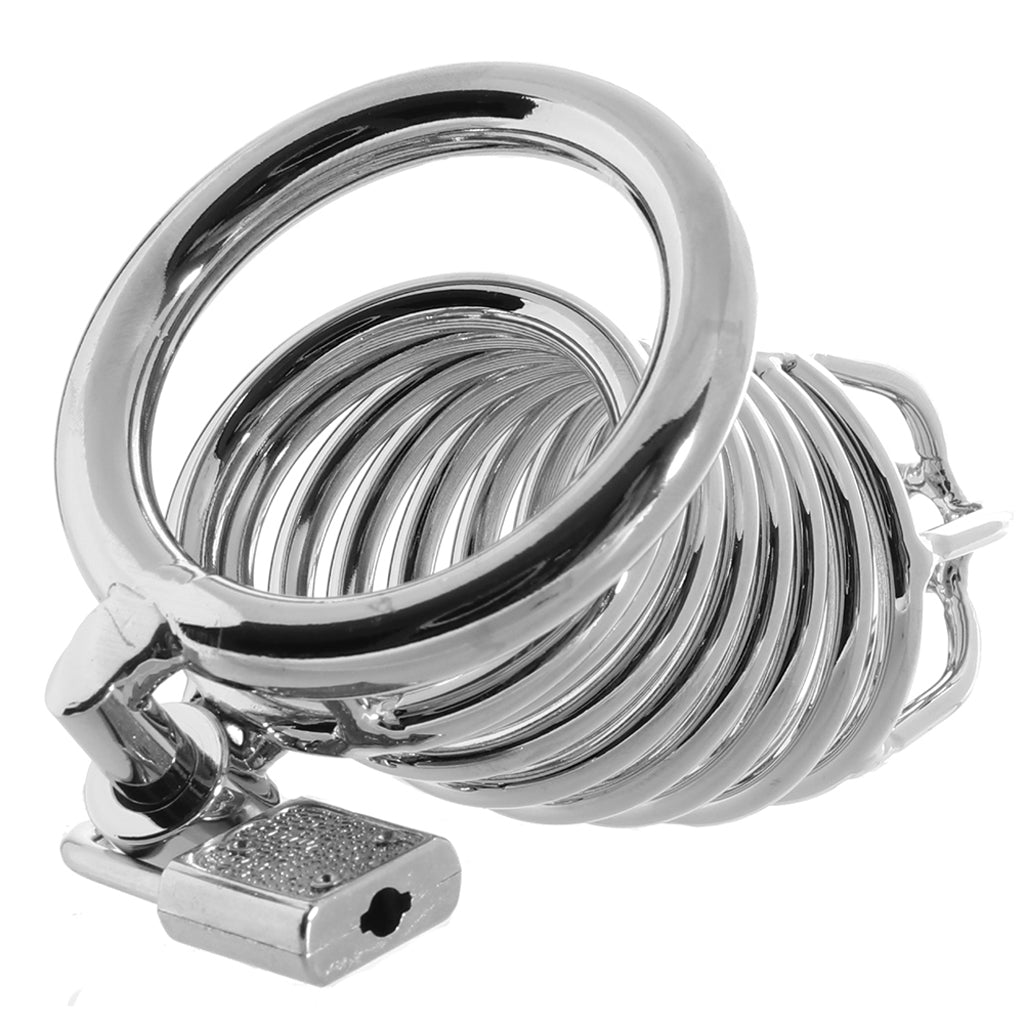 Blue Line Deluxe Silver Steel Chastity Cage – Ultimate Control & Luxury
