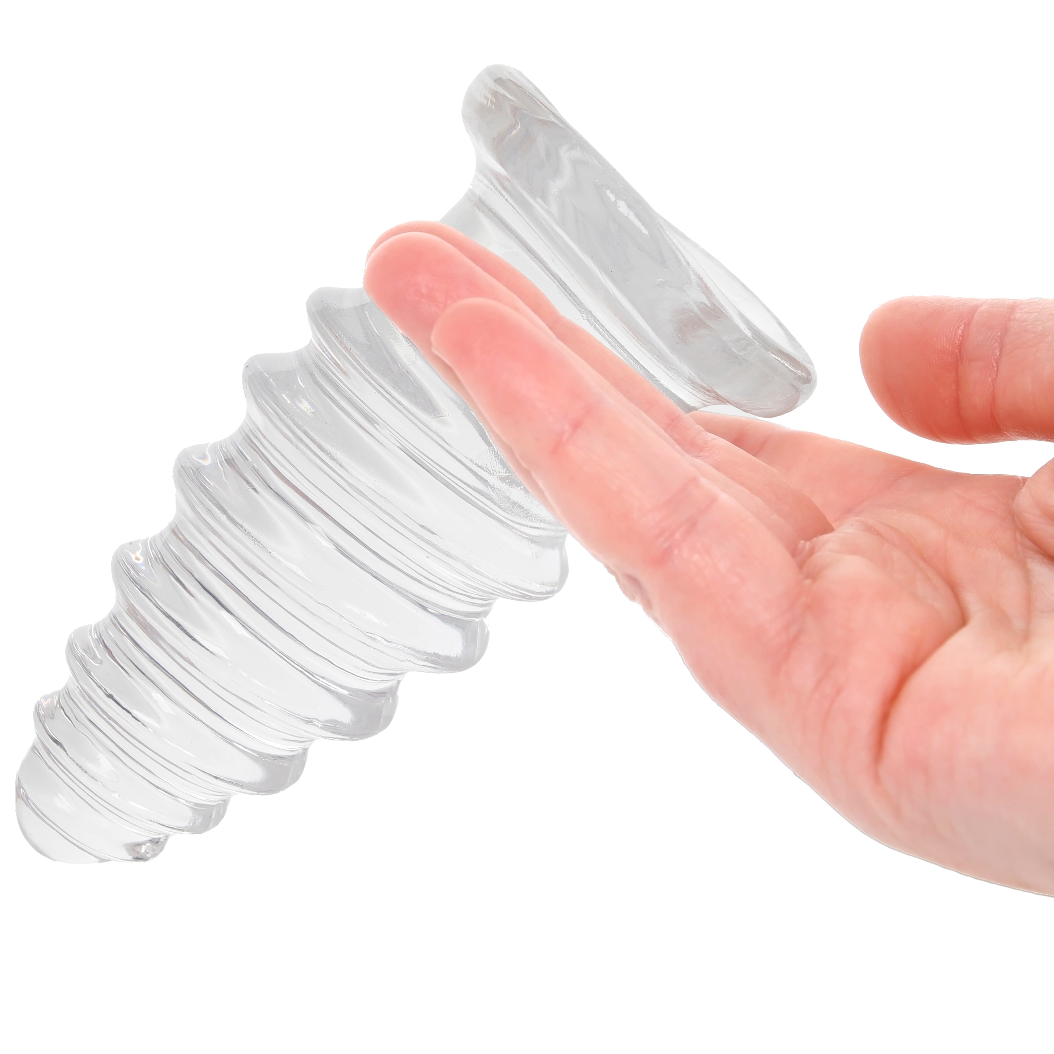 Crystal Jellies 5 Inch Anal Twist Butt Plug in Clear