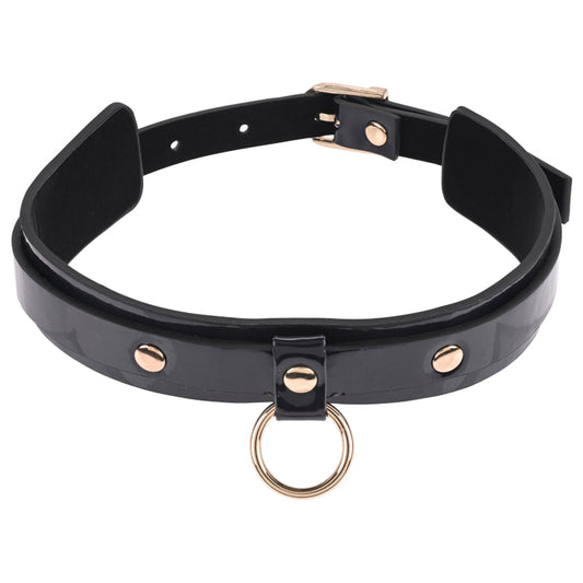 Orbit Day Collar: Vegan Leather & Gold O-Ring | Discreet Allure, Edgy Elegance