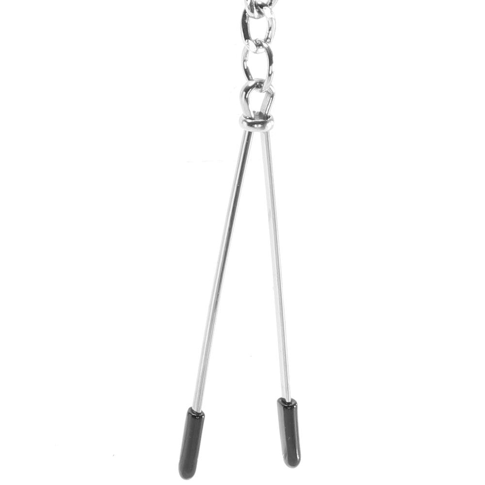 Lux Fetish Captivating Adjustable Nipple Tweezer Clips with Chain