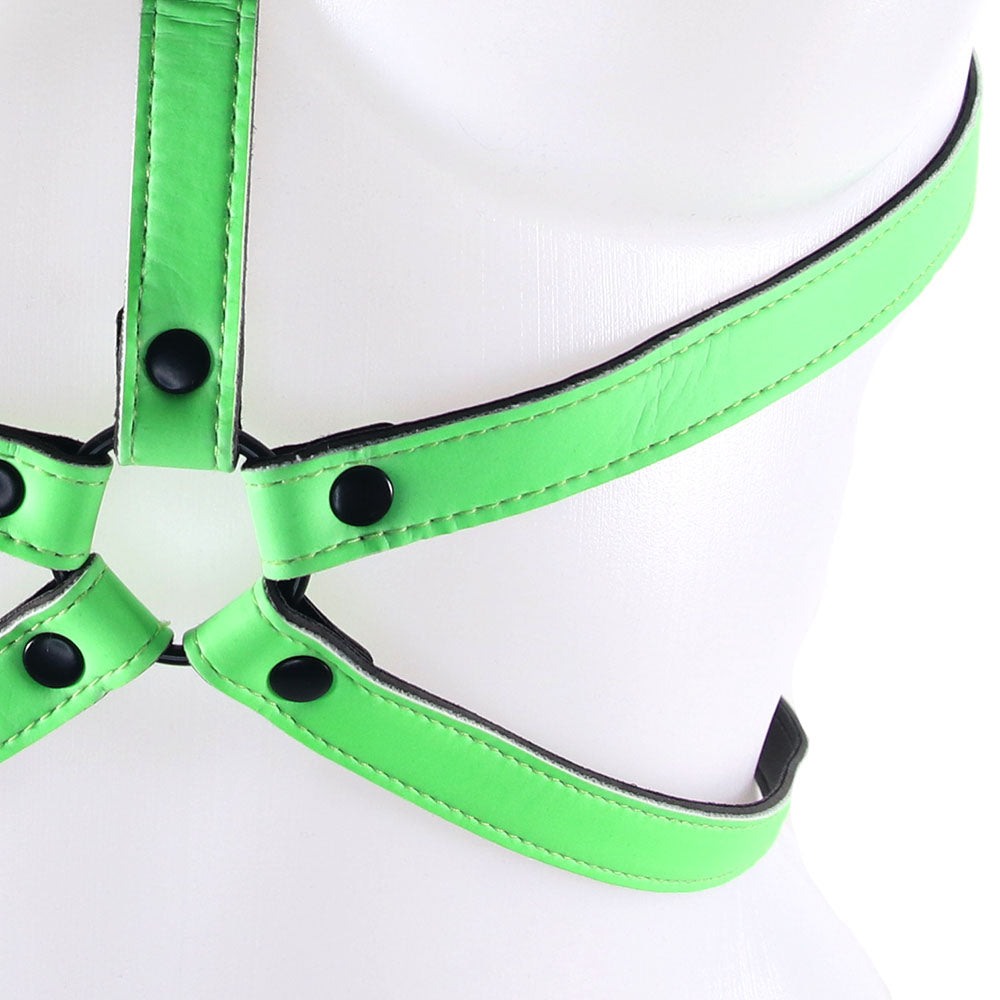 Ouch! Phantom Glow Body Harness XL - Seductive Vegan Leather Bondage Gear