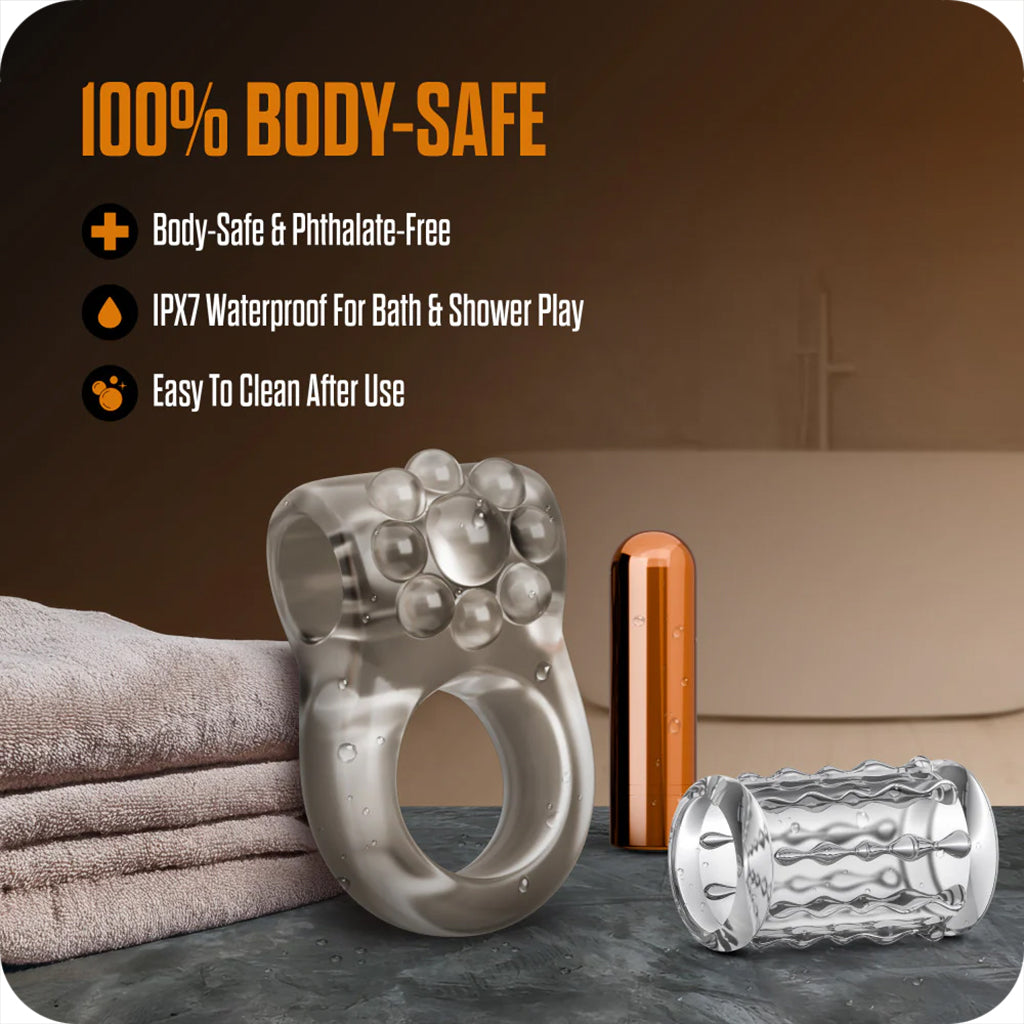 Stay Hard Flower Vibrating Cock Ring Set