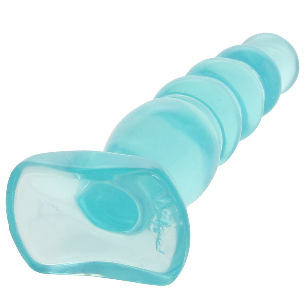 Crystal Jellies Beaded Anal Delight Dildo in Teal