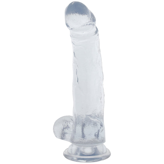Crystal Jellies 8-Inch Curved Ballsy Dildo | Realistic TPE for Targeted G-Spot & Prostate Pleasure
