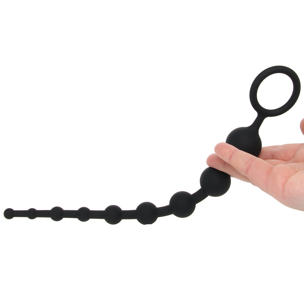 Electric Eel Seamless Silicone Anal Beads - All About Anal Black Edition for Gradual Pleasure