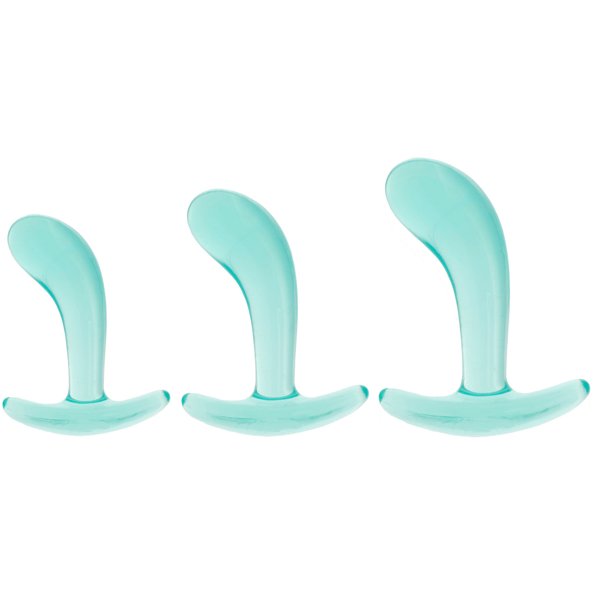 Crystal Jellies Curved Anal Trainer Set in Teal
