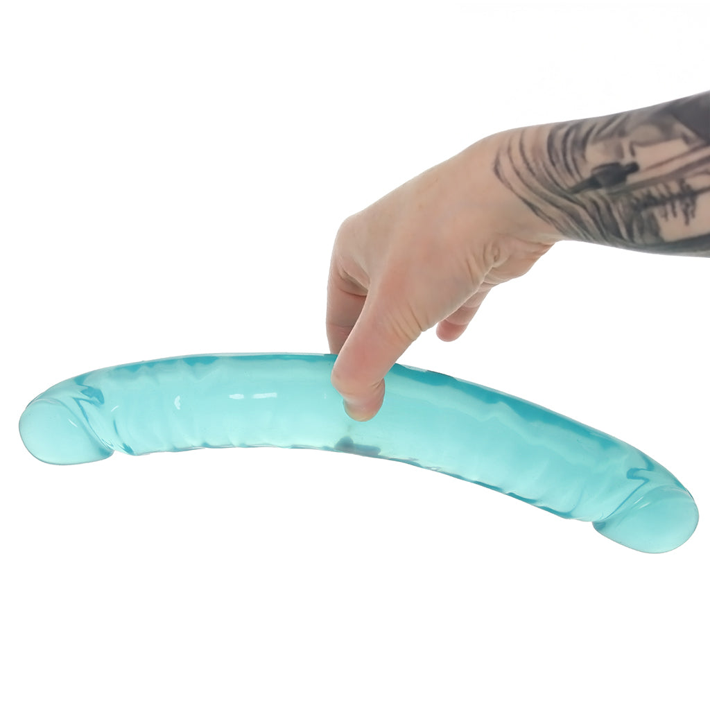 Crystal Jellies 12 Inch Double Dildo in Teal