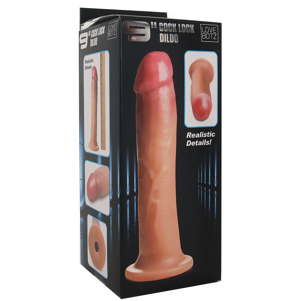 LoveBotz 9 Inch Cock Lock Dildo in Light