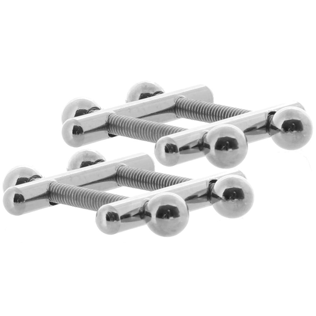 CalExotics Nipple Grips Crossbar Vices: Seductive Silver Nipple Clamps for Tailored Temperature Play