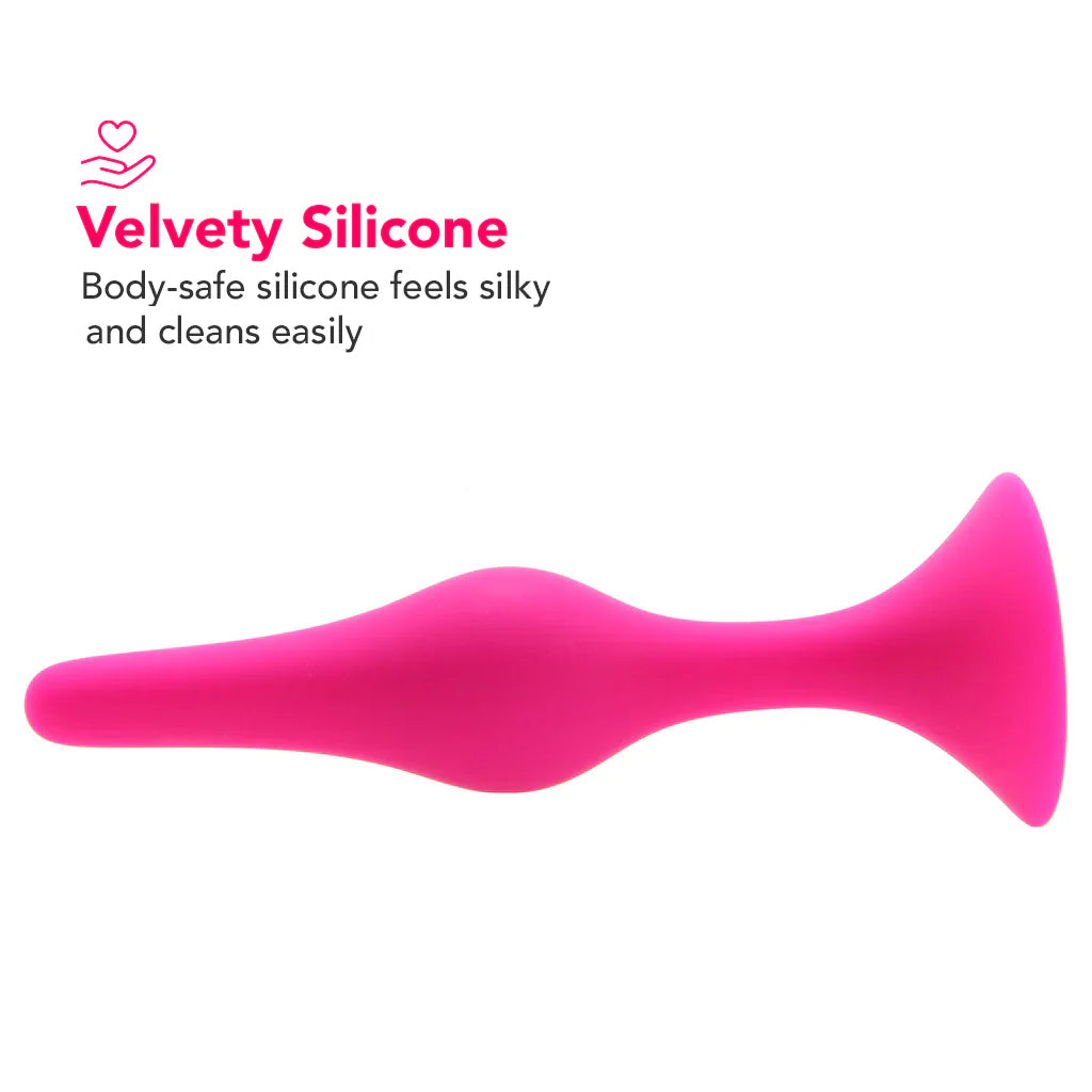 Luxe Pink Silicone Beginner Butt Plug Kit | Three Sizes for Elegant Exploration