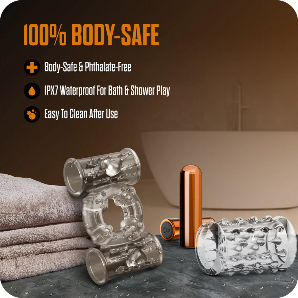 Stay Hard Dual-Vibrating Cock Ring Set
