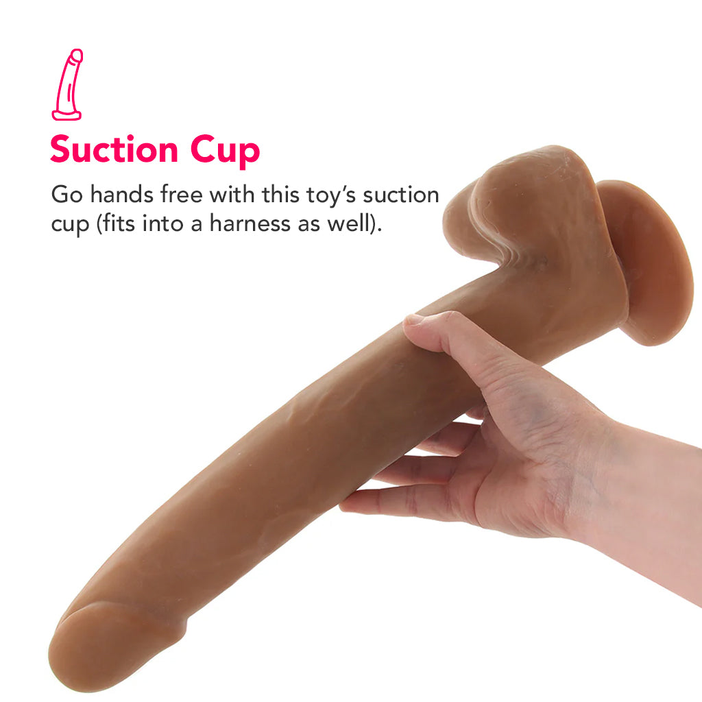 Size Queen 12 Inch Dildo in Brown