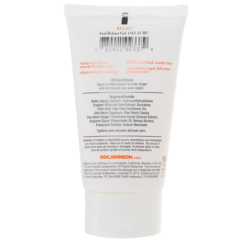 Doc Johnson Relax Anal Warming Gel - Silky Comfort for Sensual Exploration (2oz/56g)