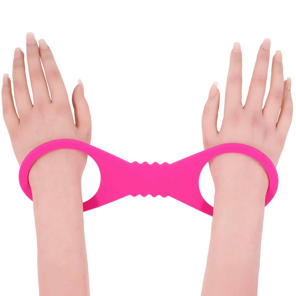 Sex & Mischief Hot Pink Silicone Cuffs in Large