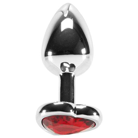 Sparkling Desire: Booty Sparks Small Red Heart Gem Aluminum Anal Plug