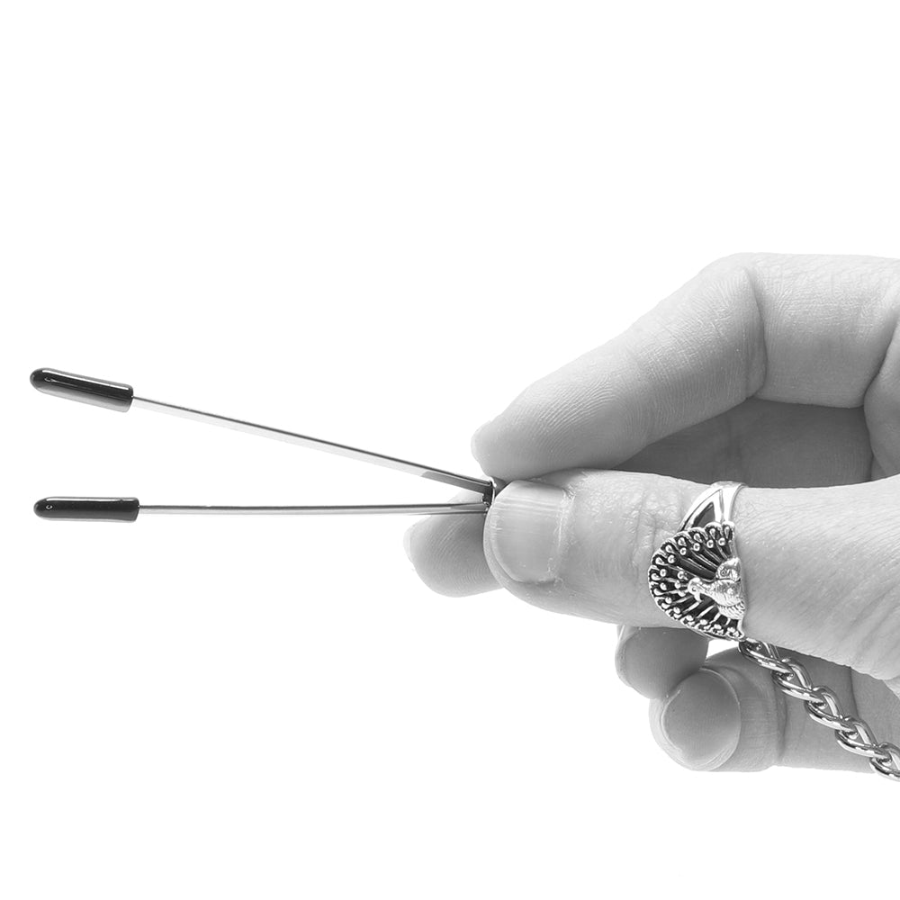 Lux Fetish Captivating Adjustable Nipple Tweezer Clips with Chain