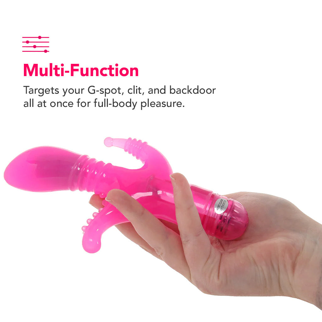 CalExotics Triple Tease Vibe in Pink - Vibrators - HoneyHugs Canada (View 4)