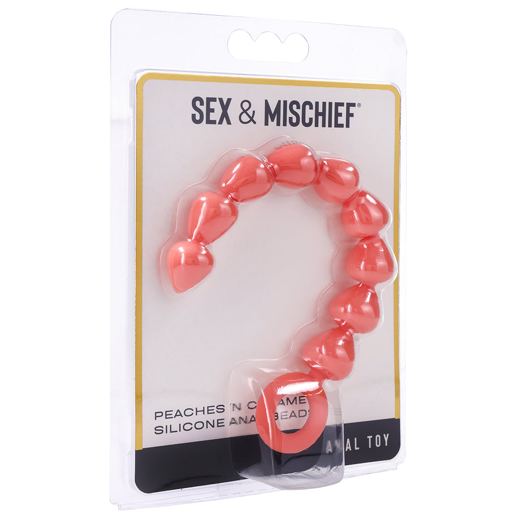S&M Peaches 'n CreaMe: Luxurious Graduated Silicone Anal Beads for Exquisite Exploration