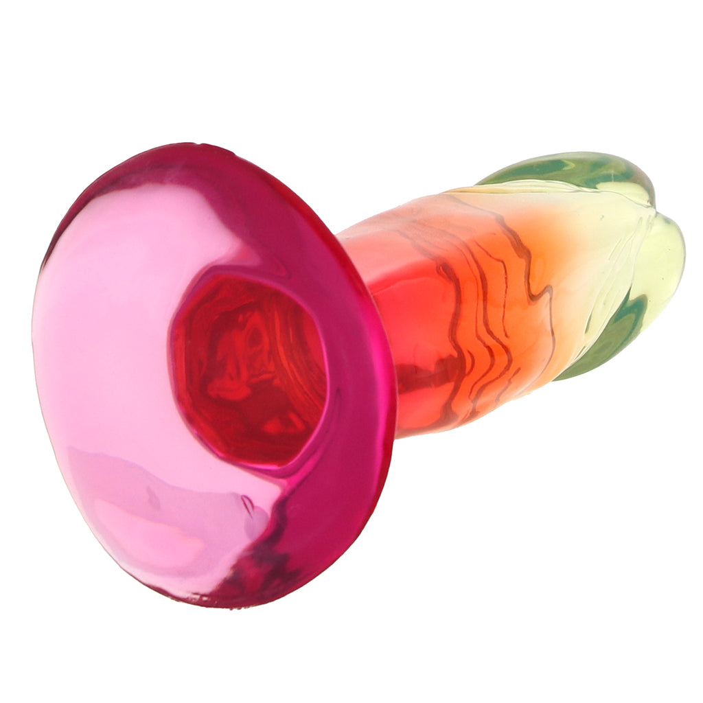 Crystal Jellies 4.5 Inch Classic Dildo in Rainbow
