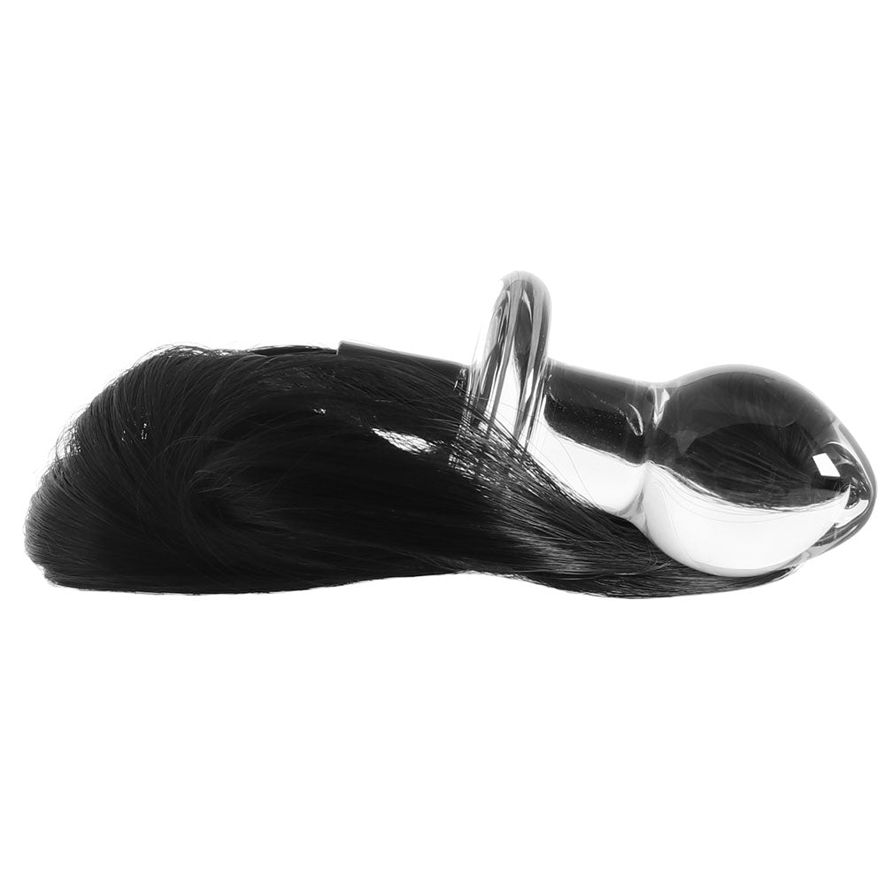 gläs Horse Tail Butt Plug: Seductive Pyrex Glass Anal Toy with Extra Long Tail
