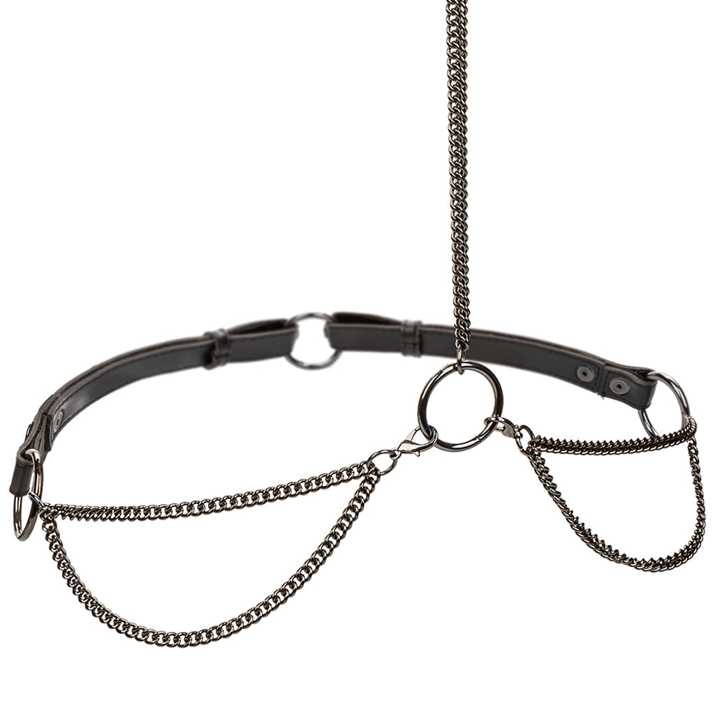 Euphoria Chain Collar & Leash: Luxurious BDSM Body Harness & Classic Fetish Set