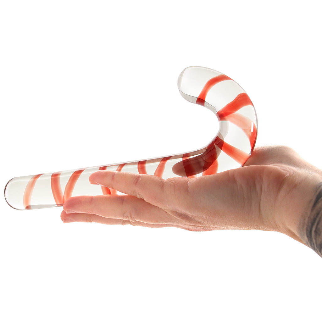 gläs Candy Cane Dream Glass Dildo
