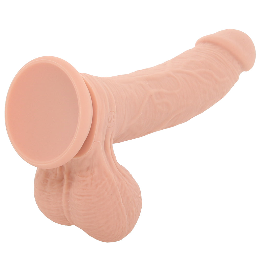 RealRock 7 Inch Vibrating Weighted Ballsy Dildo in Light