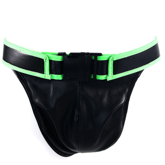 Ouch! Luminous Desire: Glow In The Dark Front Buckle Jockstrap (L/XL)