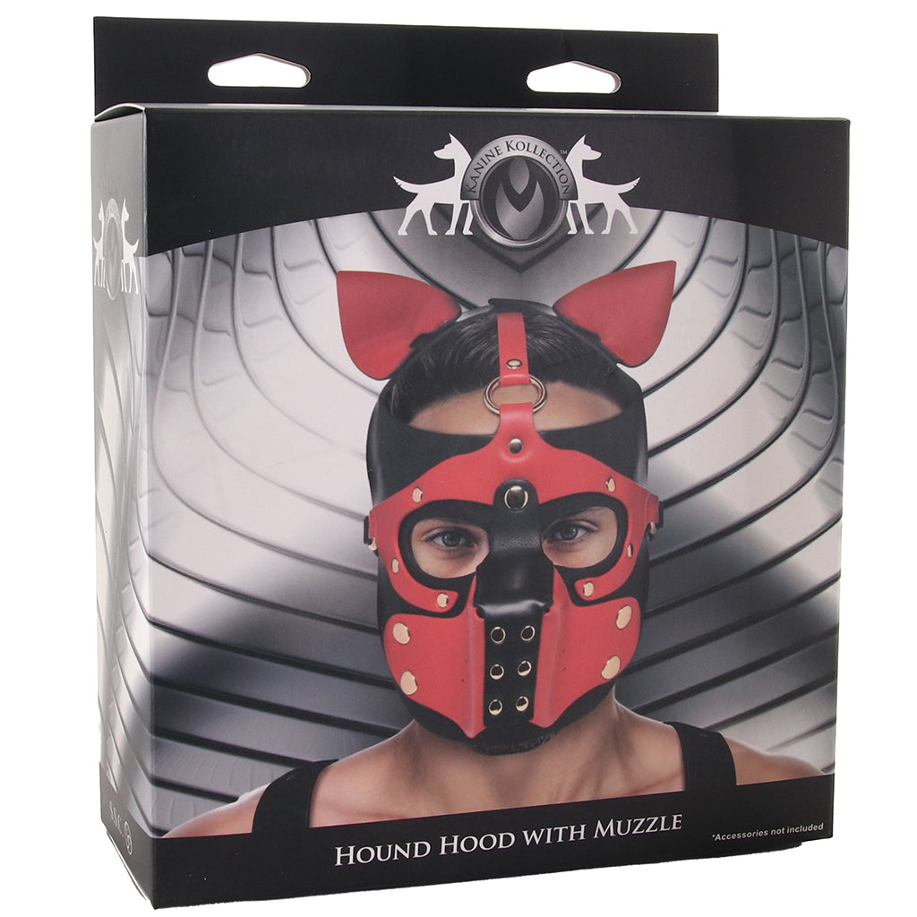 Master Series Luxe Vegan Leather Hound Hood with Detachable Muzzle