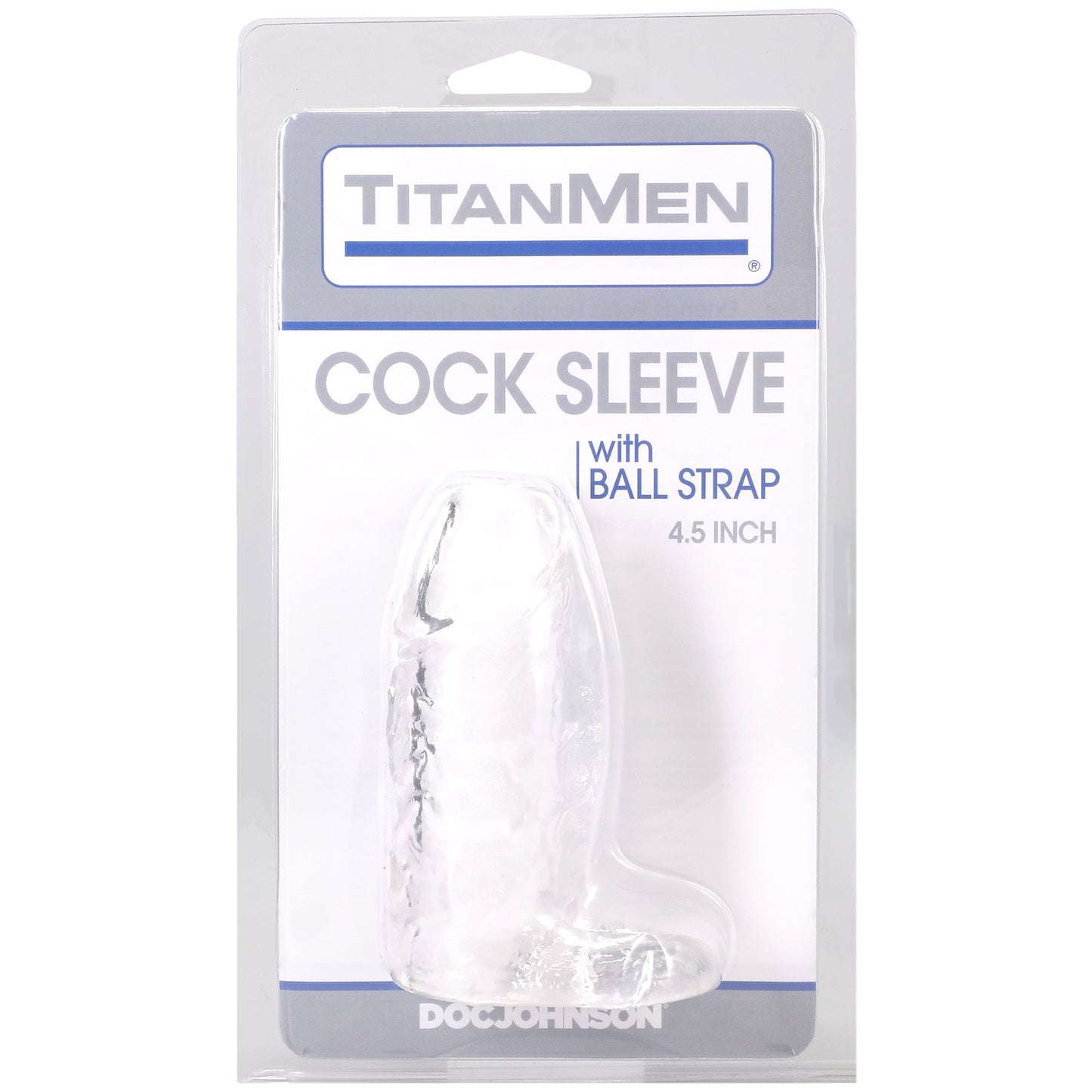 TitanMen 4.5 Inch Cock Sleeve with Ball Strap in Clear