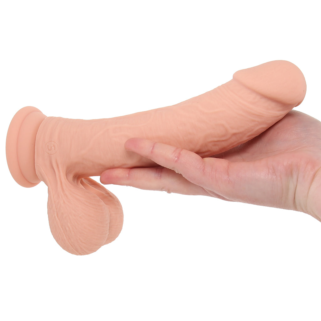 RealRock 8 Inch Vibrating Weighted Ballsy Dildo in Light