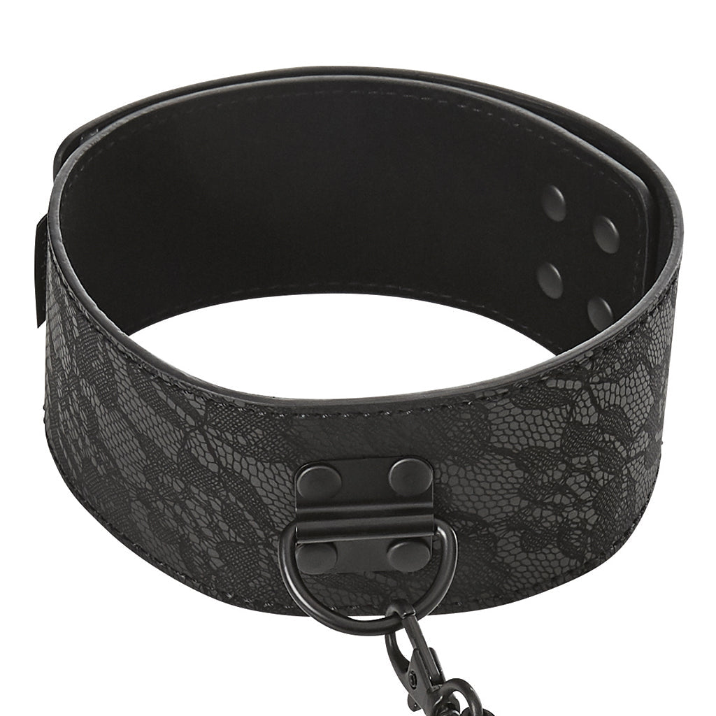Sincerely Locking Lace Leash and Collar in Black