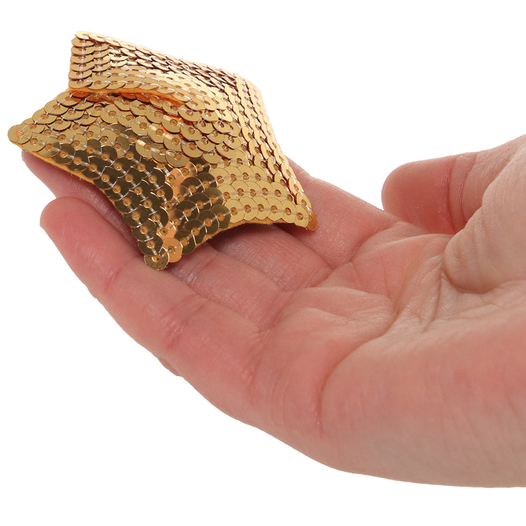 Gilded Star Sequin Nipple Covers - Reusable Adhesive Pasties for Irresistible Glamour