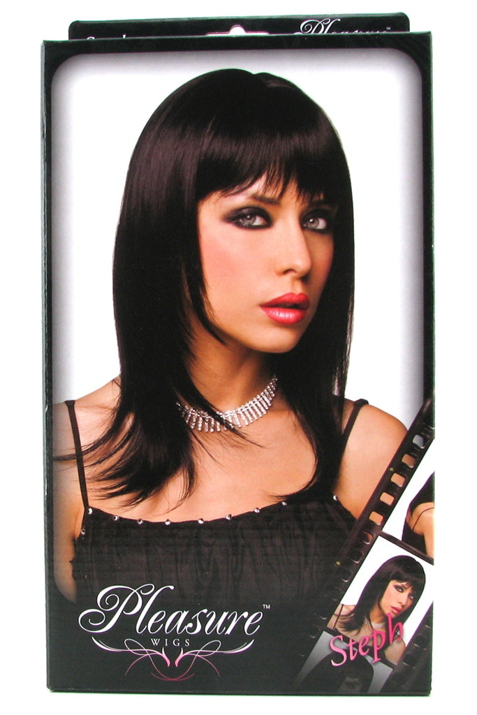 Steph Straight Wig with Bangs in Black